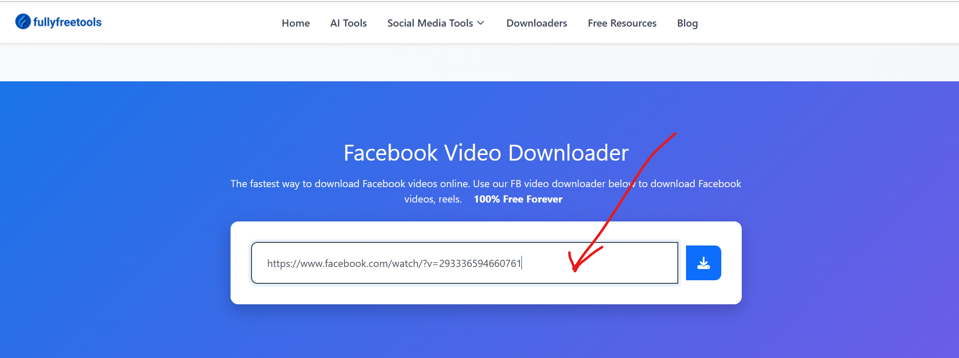 Step 2: Paste URL in Downloader